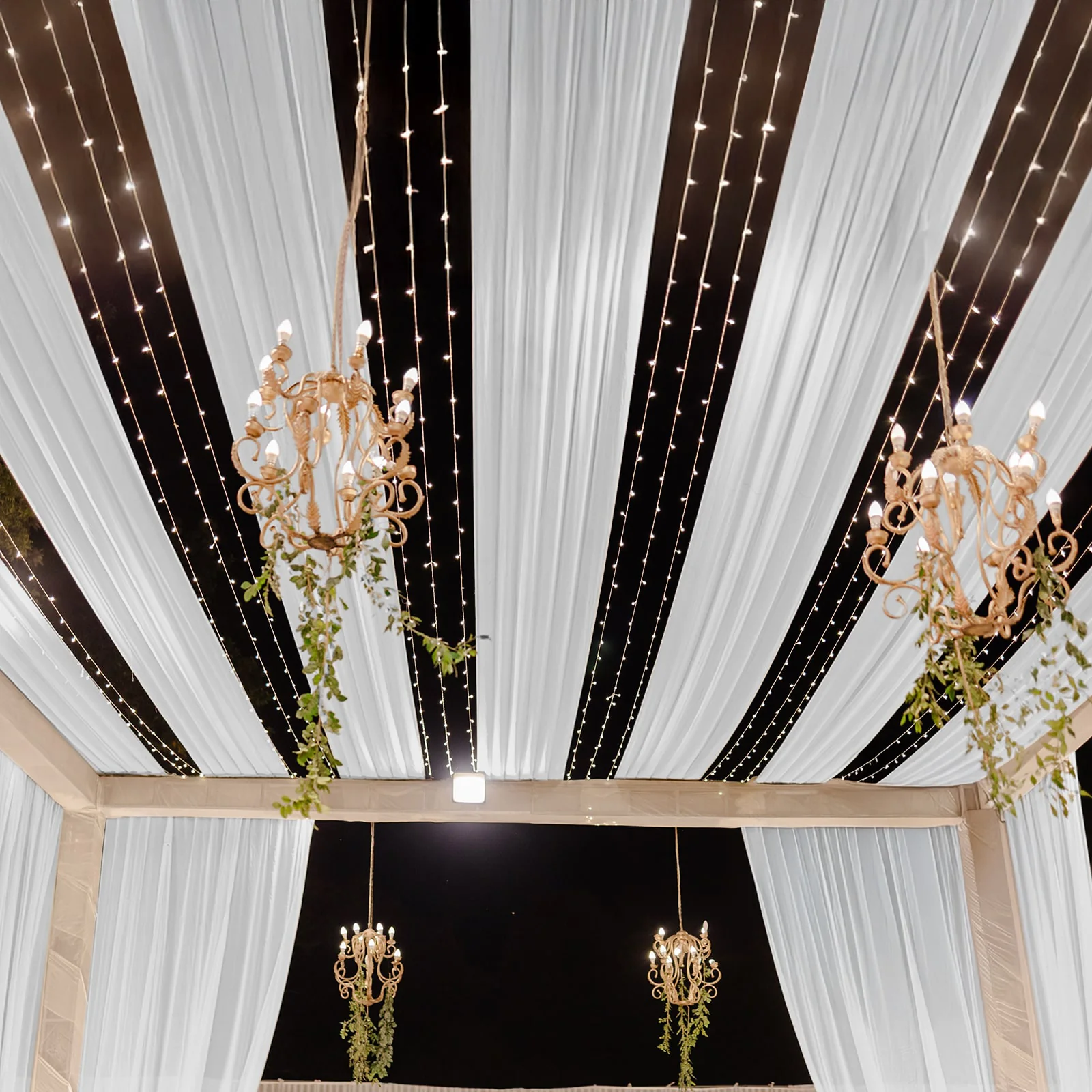 Sheer Wedding Arch Drape – 5ftx32ft White Sheer Curtain Backdrop, Ceiling Drapery Panel - Image 2
