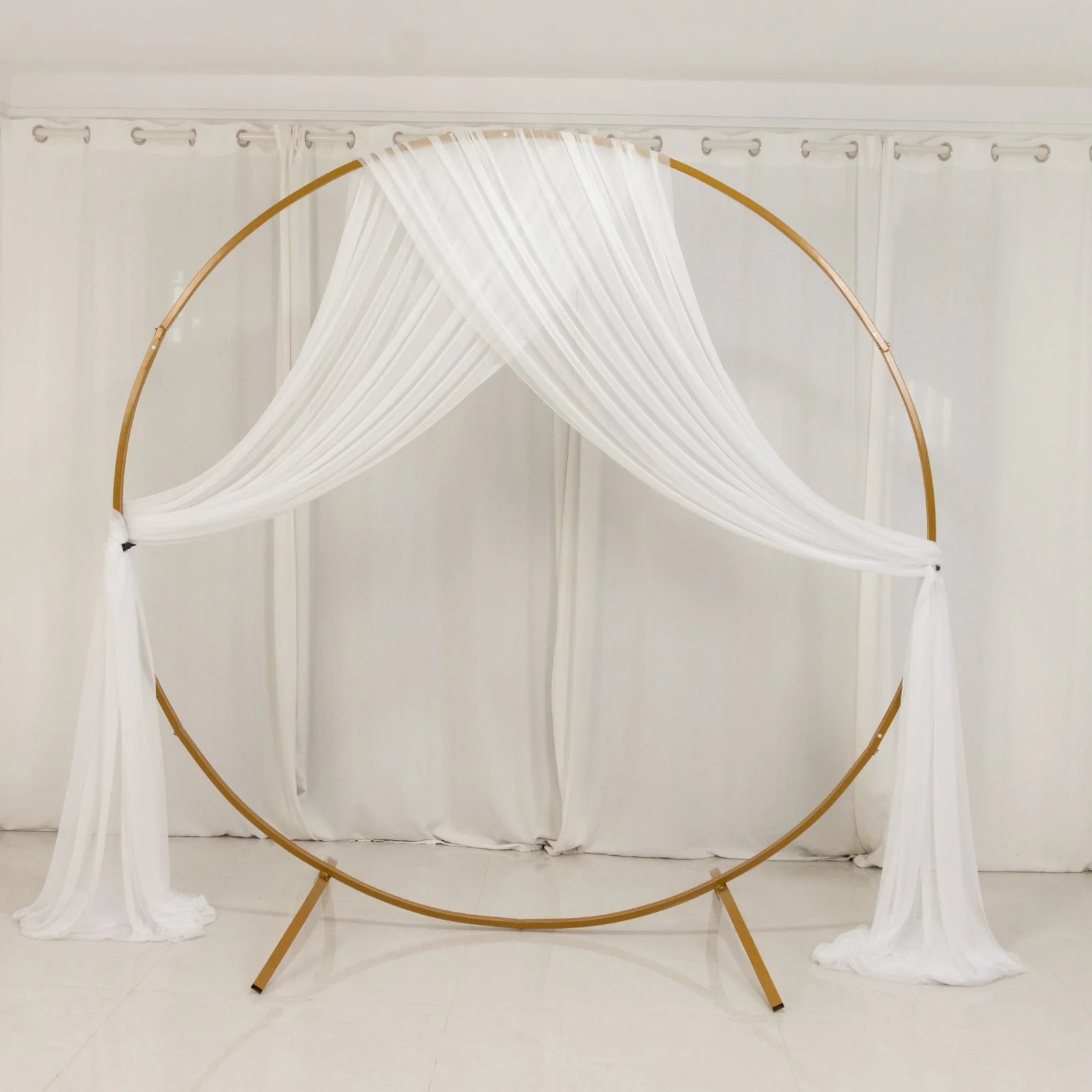 Sheer Wedding Arch Drape – 5ftx32ft White Sheer Curtain Backdrop, Ceiling Drapery Panel - Image 8