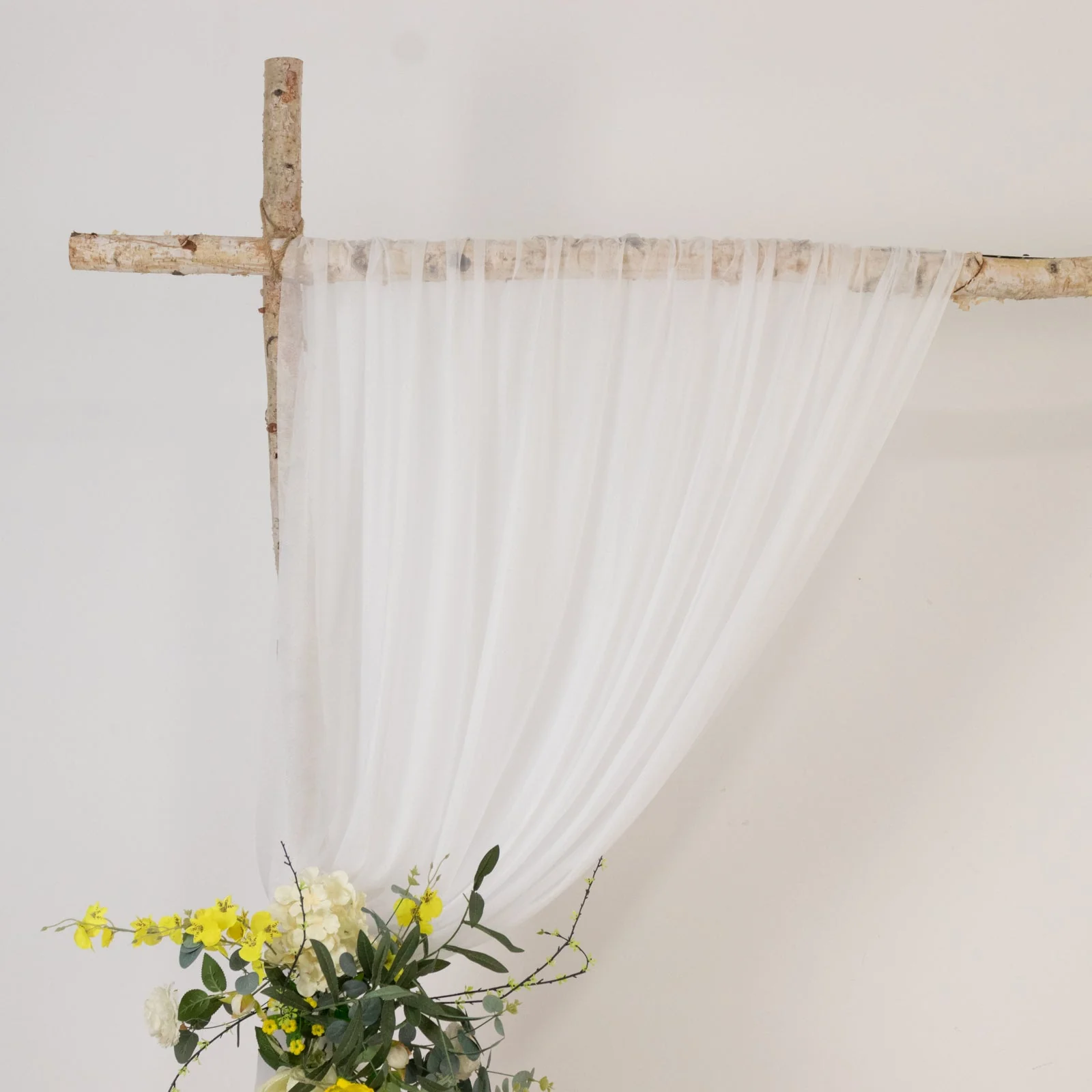 Sheer Wedding Arch Drape – 5ftx14ft White Sheer Curtain Backdrop, Ceiling Drapery Panel - Image 3