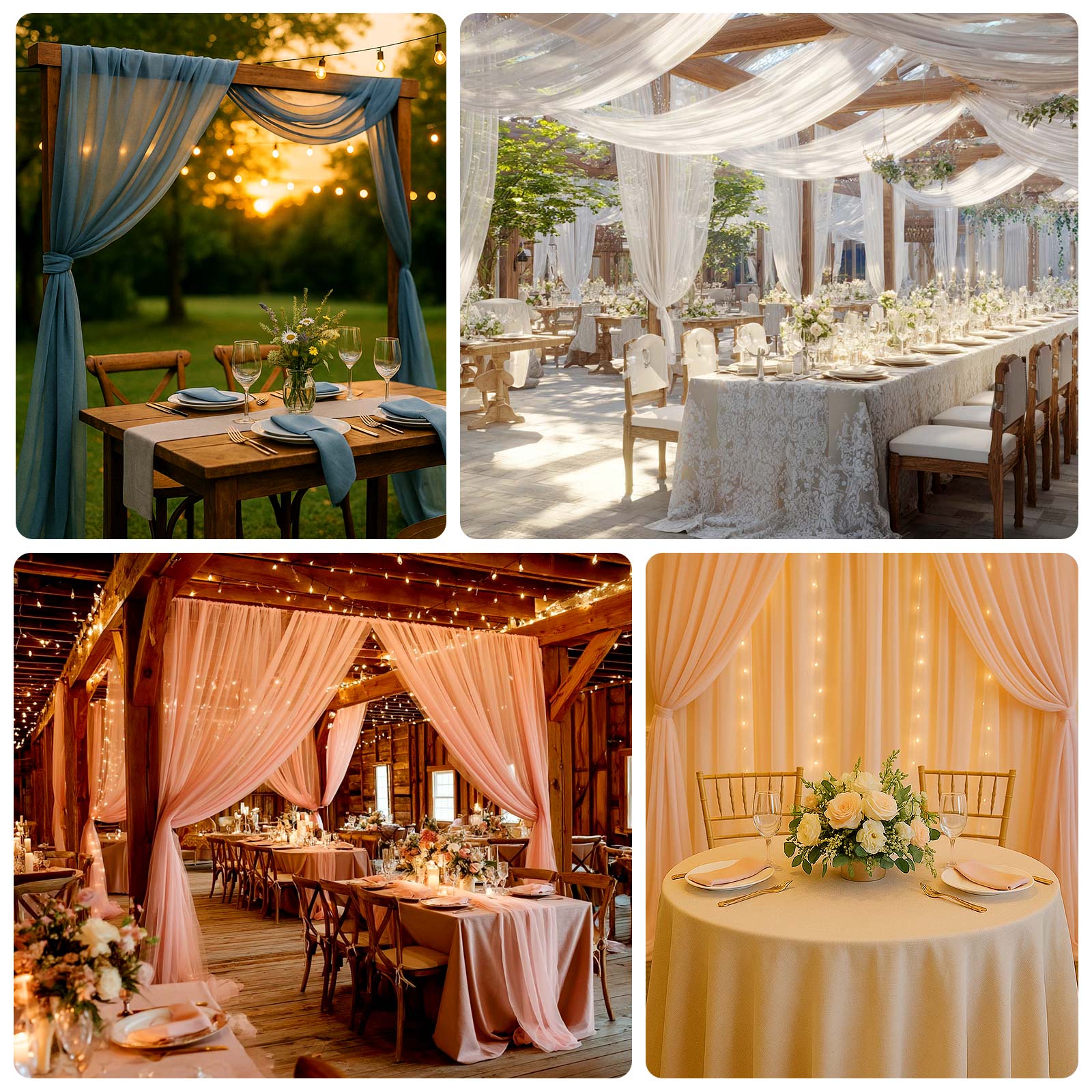 Sheer Wedding Arch Drape – 5ftx14ft White Sheer Curtain Backdrop, Ceiling Drapery Panel - Image 5