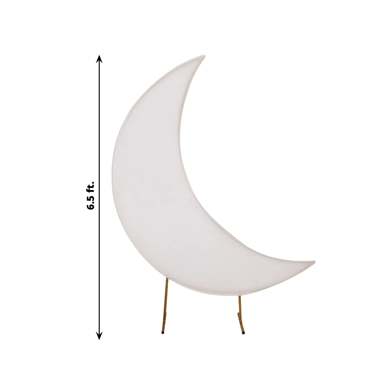 White Spandex Crescent Moon Wedding Arch Cover, Custom Stretch Fitted Chiara Backdrop Stand Cover - 6.5ft - Image 3
