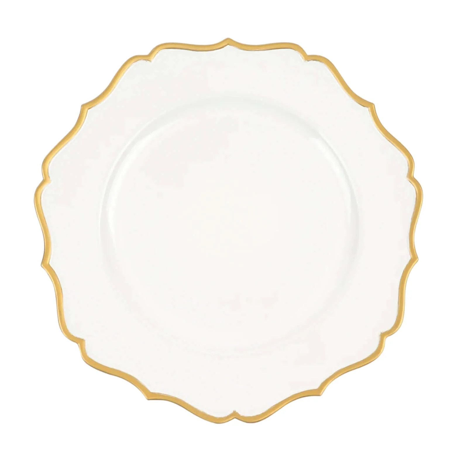 6-Pack Acrylic Charger Plates 13" Round White with Gold Scalloped Rim - Decorative Dinner Party Plastic Charger Tableware - Image 6