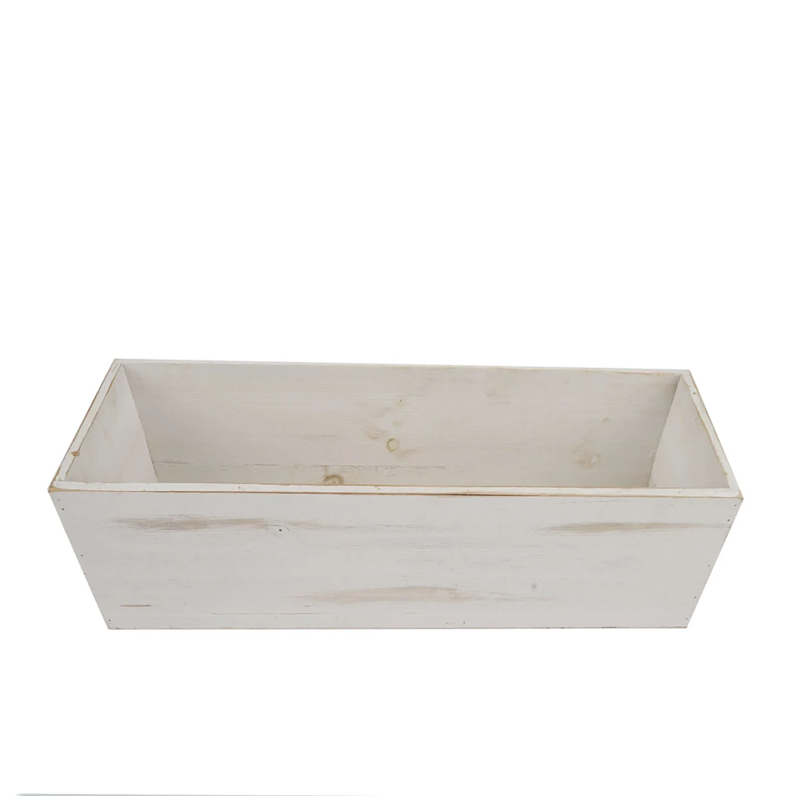 Whitewash Wood Planter Box Rectangular 18"x6" with Plastic Liner - Stylish Long Accent for Displays - Image 6