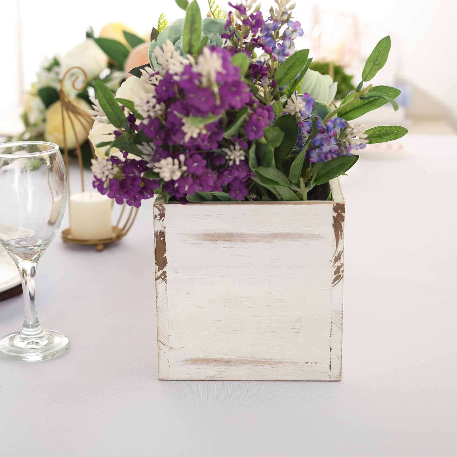 Whitewash Wood Planter Box Rectangular 18"x6" with Plastic Liner - Stylish Long Accent for Displays - Image 7