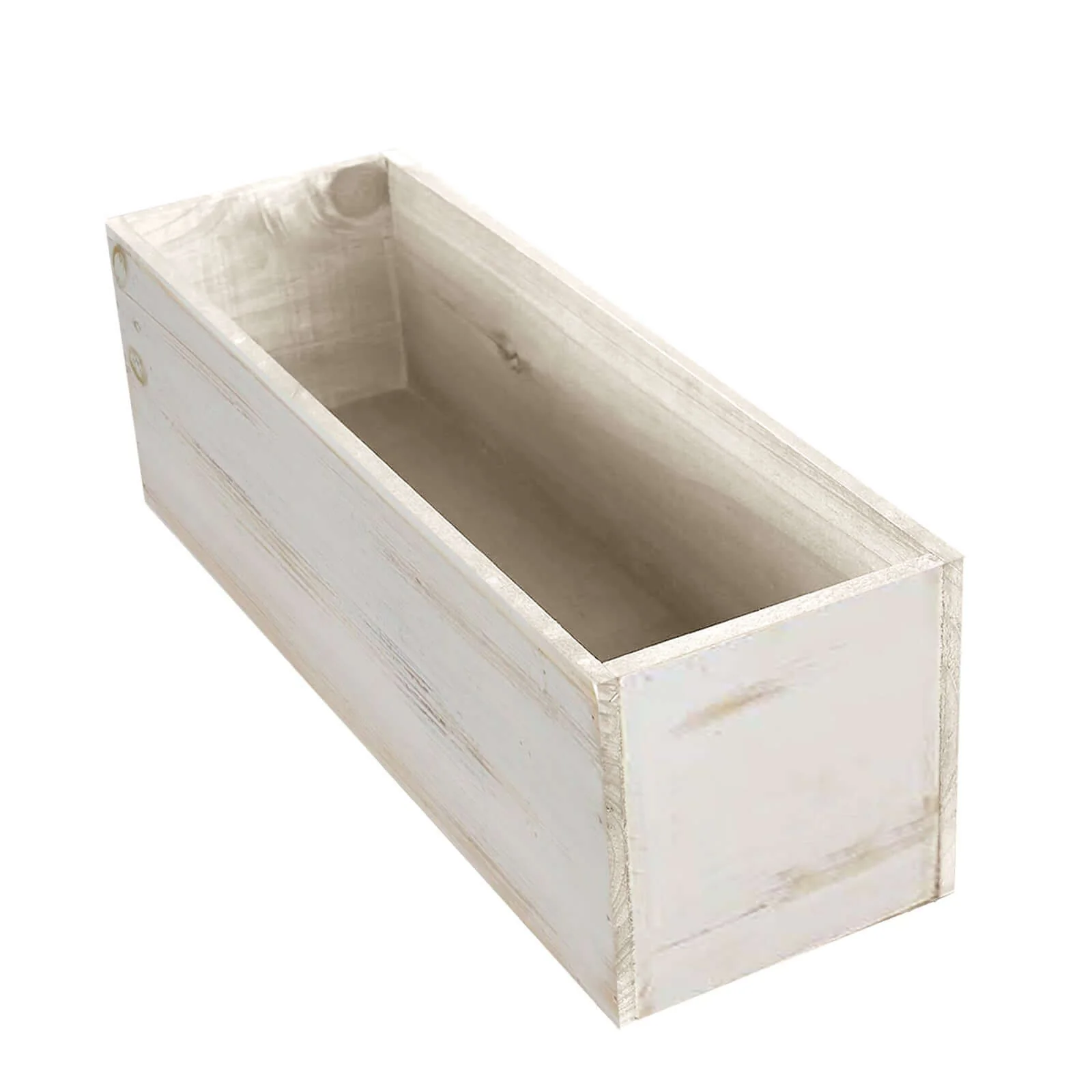 Whitewash Wood Planter Box Rectangular 18"x6" with Plastic Liner - Stylish Long Accent for Displays - Image 8