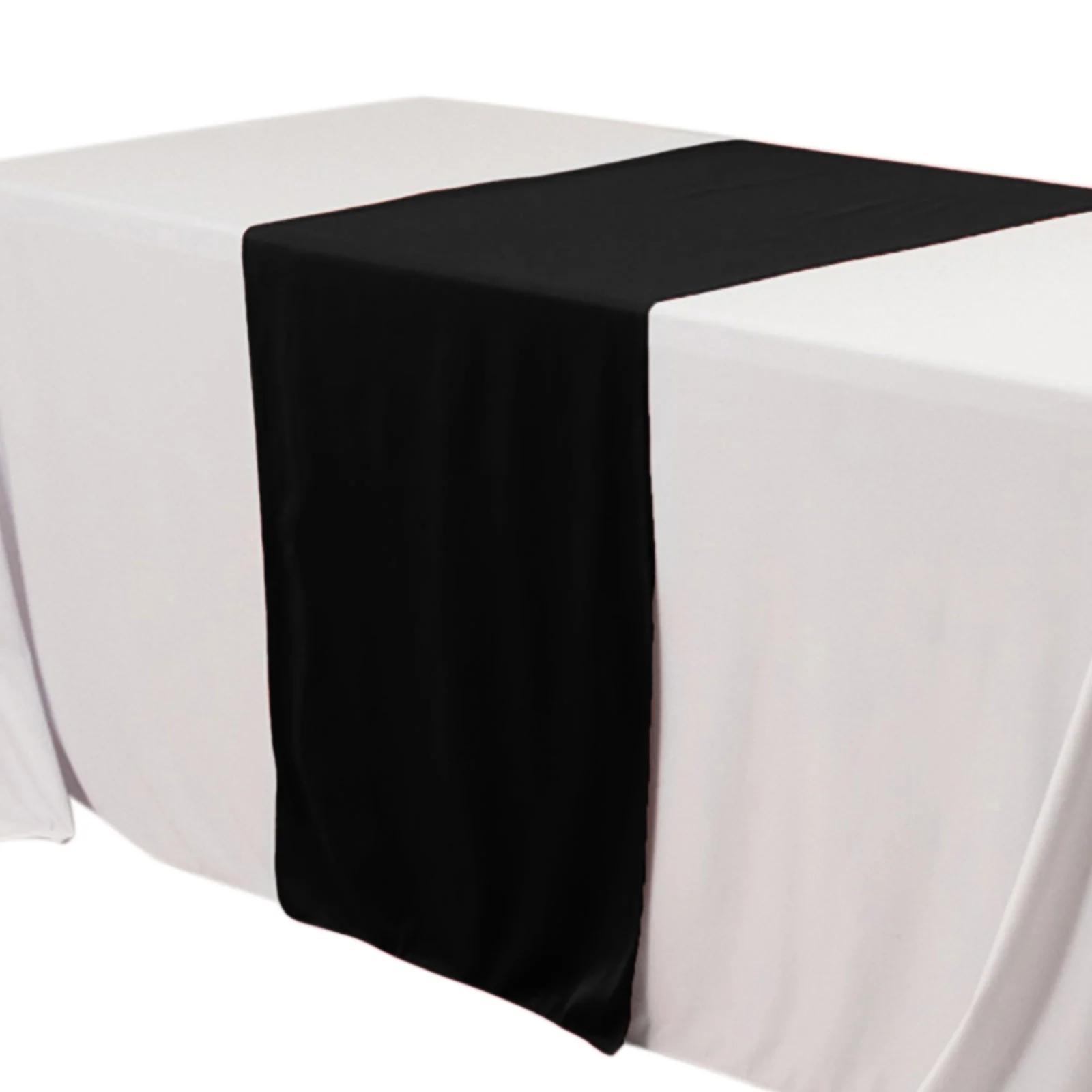 Wide Polyester Table Runner 24"x72" Black - Durable Trade Show and Exhibitions Table Decor - Image 3