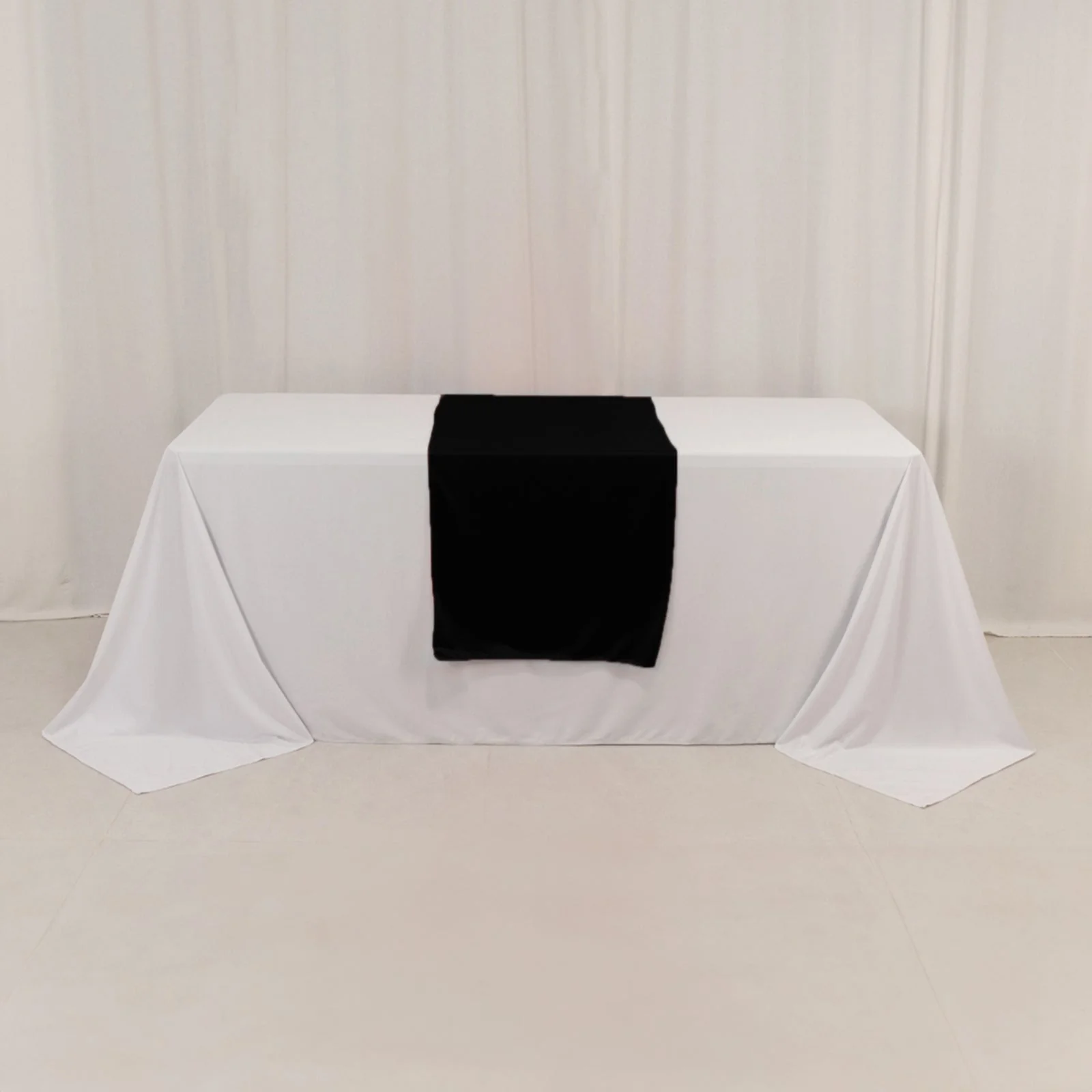 Wide Polyester Table Runner 24"x72" Black - Durable Trade Show and Exhibitions Table Decor - Image 7