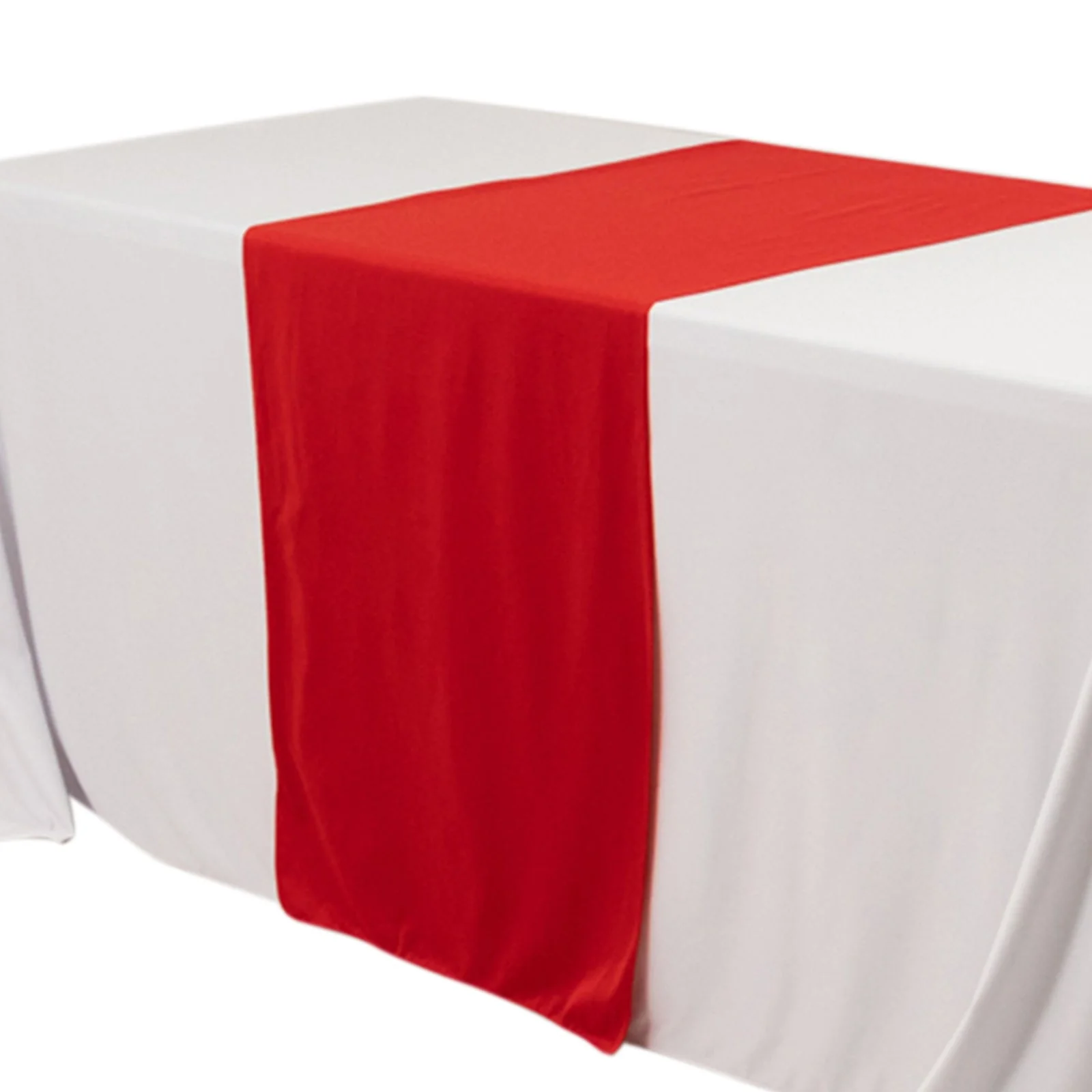 Wide Polyester Table Runner 24"x72" Red - Durable Trade Show and Exhibitions Table Decor - Image 3