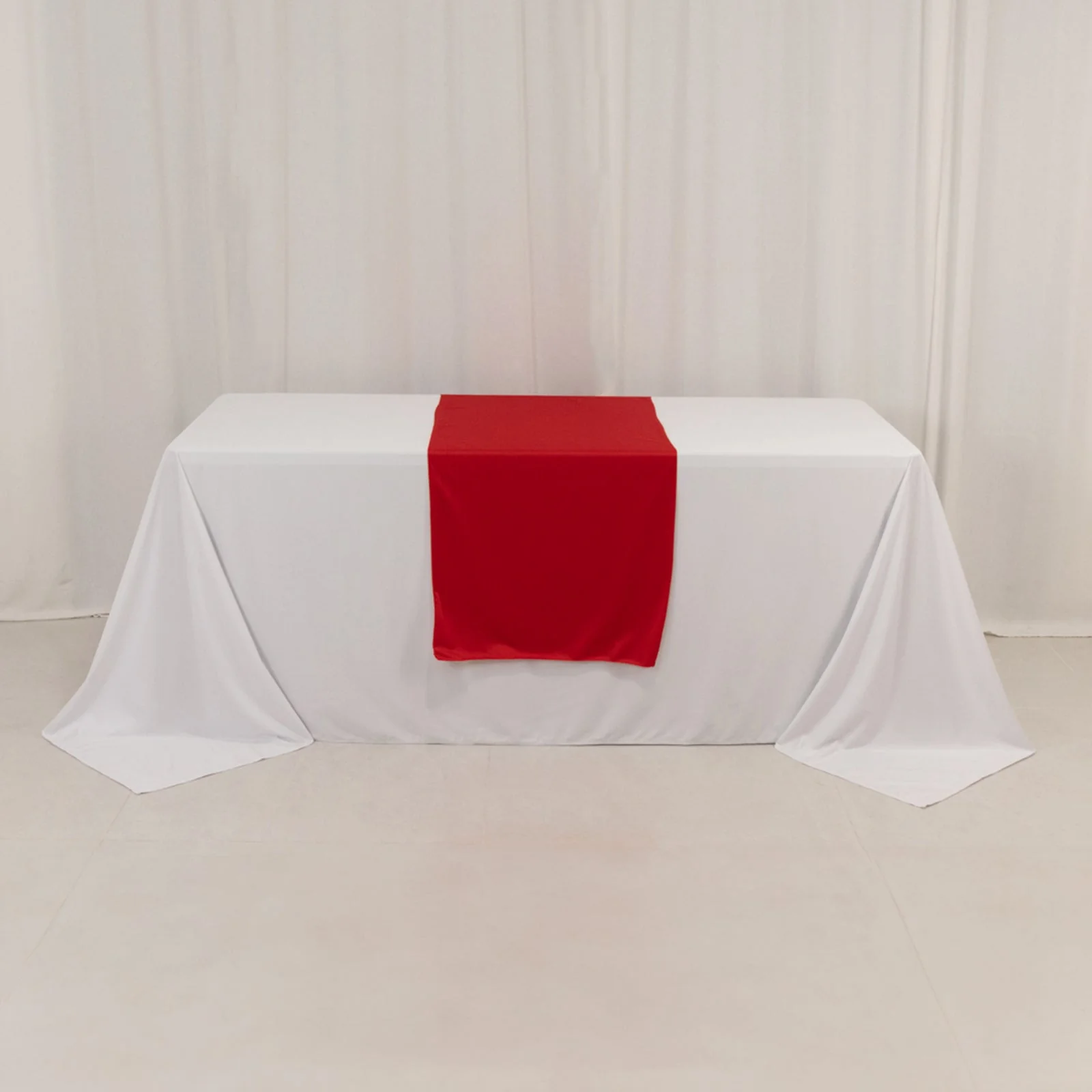 Wide Polyester Table Runner 24"x72" Red - Durable Trade Show and Exhibitions Table Decor - Image 7