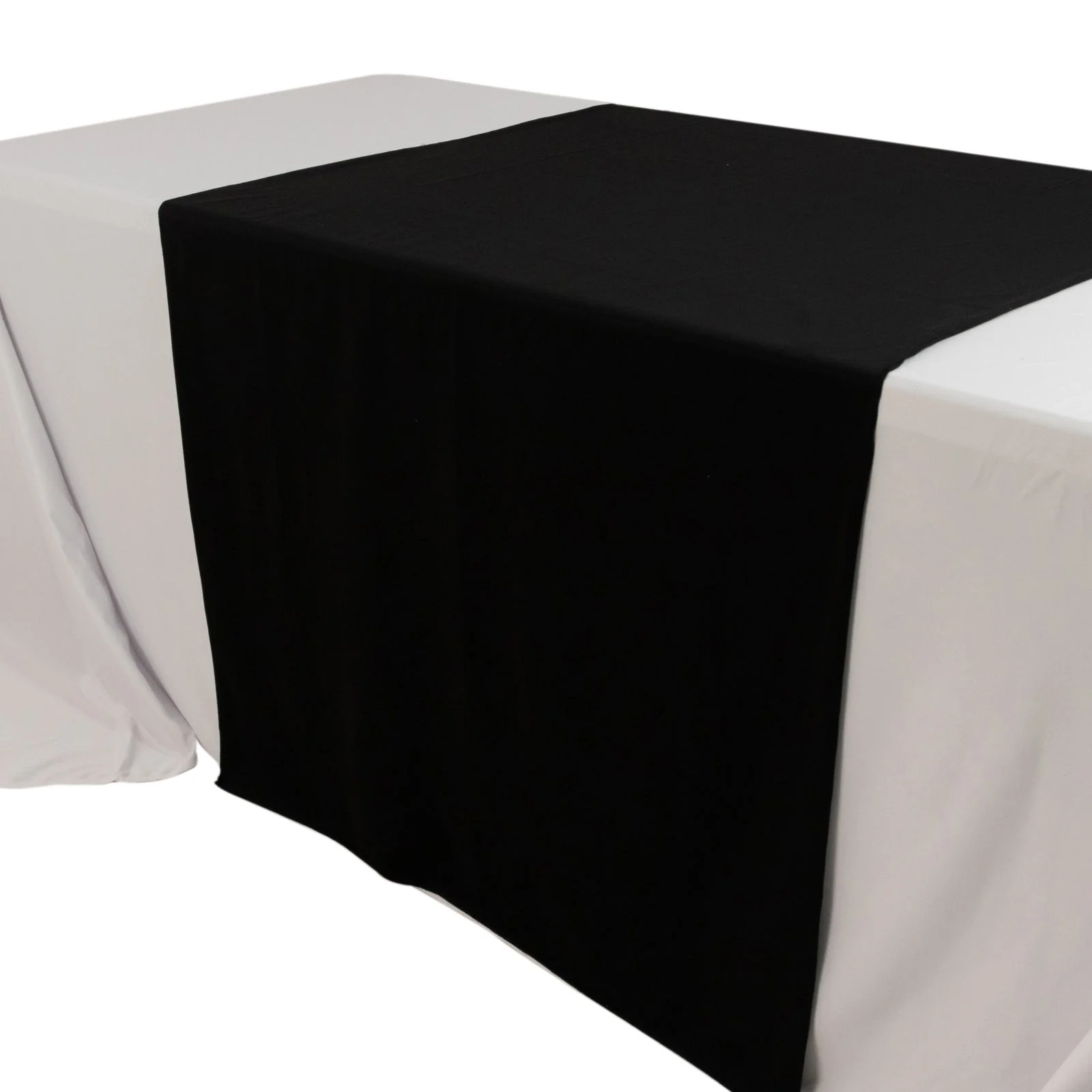 Wide Polyester Table Runner 36"x72" Black - Durable Trade Show and Exhibitions Table Decor - Image 3