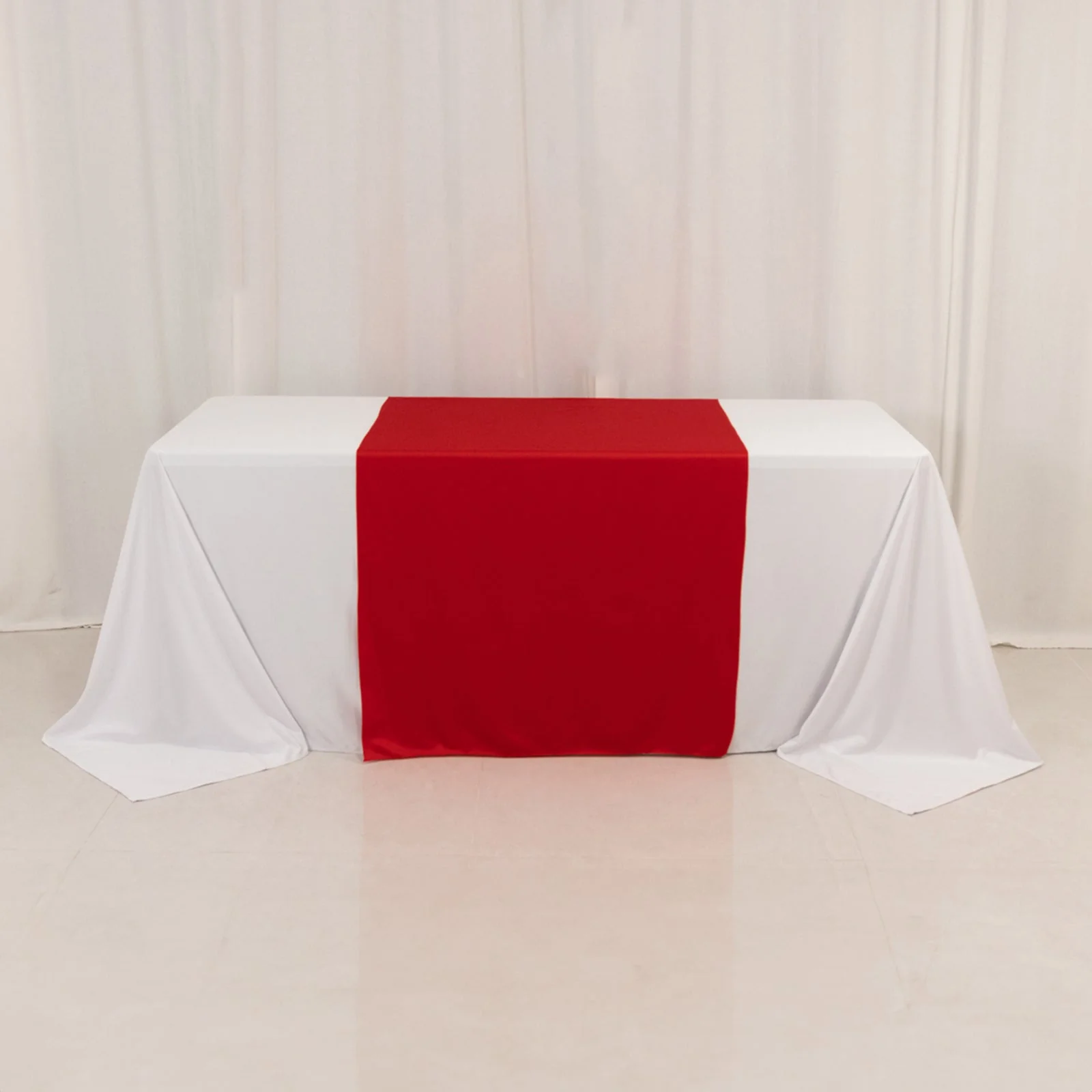 Wide Polyester Table Runner 36"x72" Red - Durable Trade Show and Exhibitions Table Decor