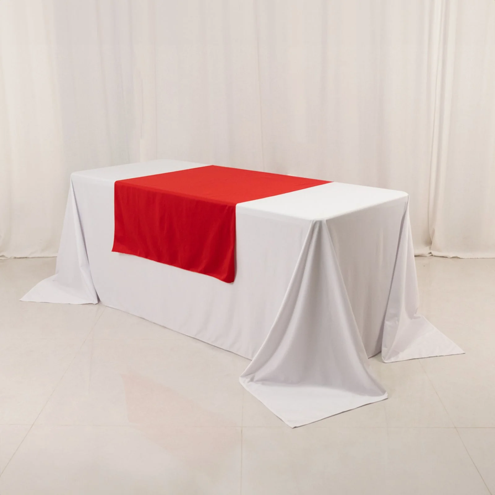 Wide Polyester Table Runner 36"x72" Red - Durable Trade Show and Exhibitions Table Decor - Image 7