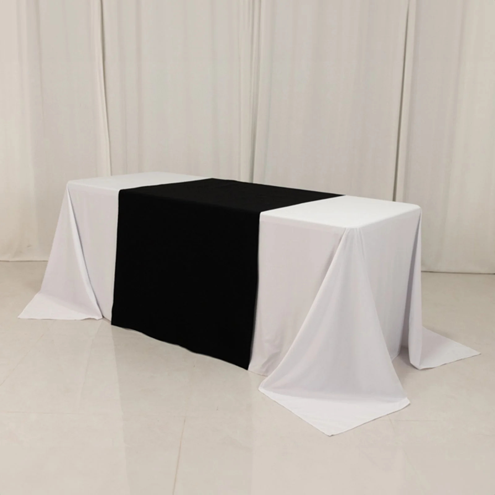 Wide Premium Polyester Table Runner 36"x72" Black - Sublimation Printable Blank Banner - Image 2